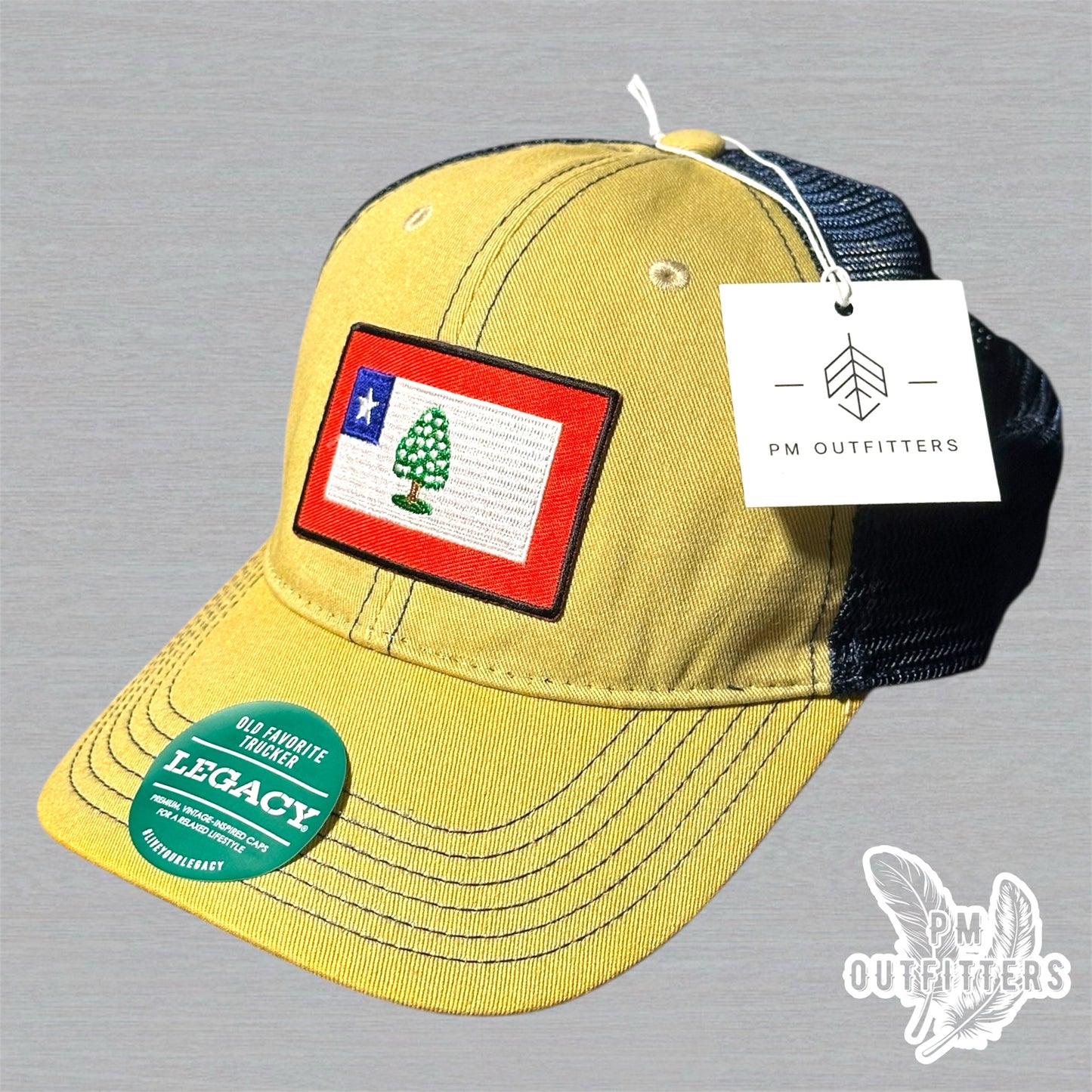 Retro 1861 Mississippi State Flag Patch - Khaki & Navy Legacy Trucker Hat