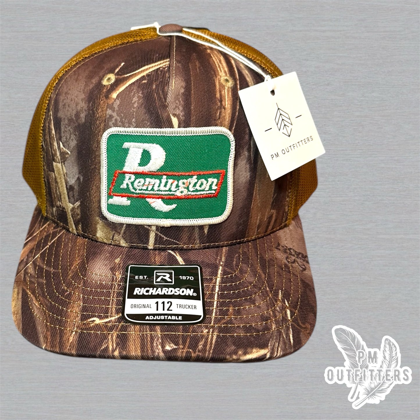 Remington Firearms Vintage Patch Trucker Hat - Richardson 112 Realtree Max-7 Camo