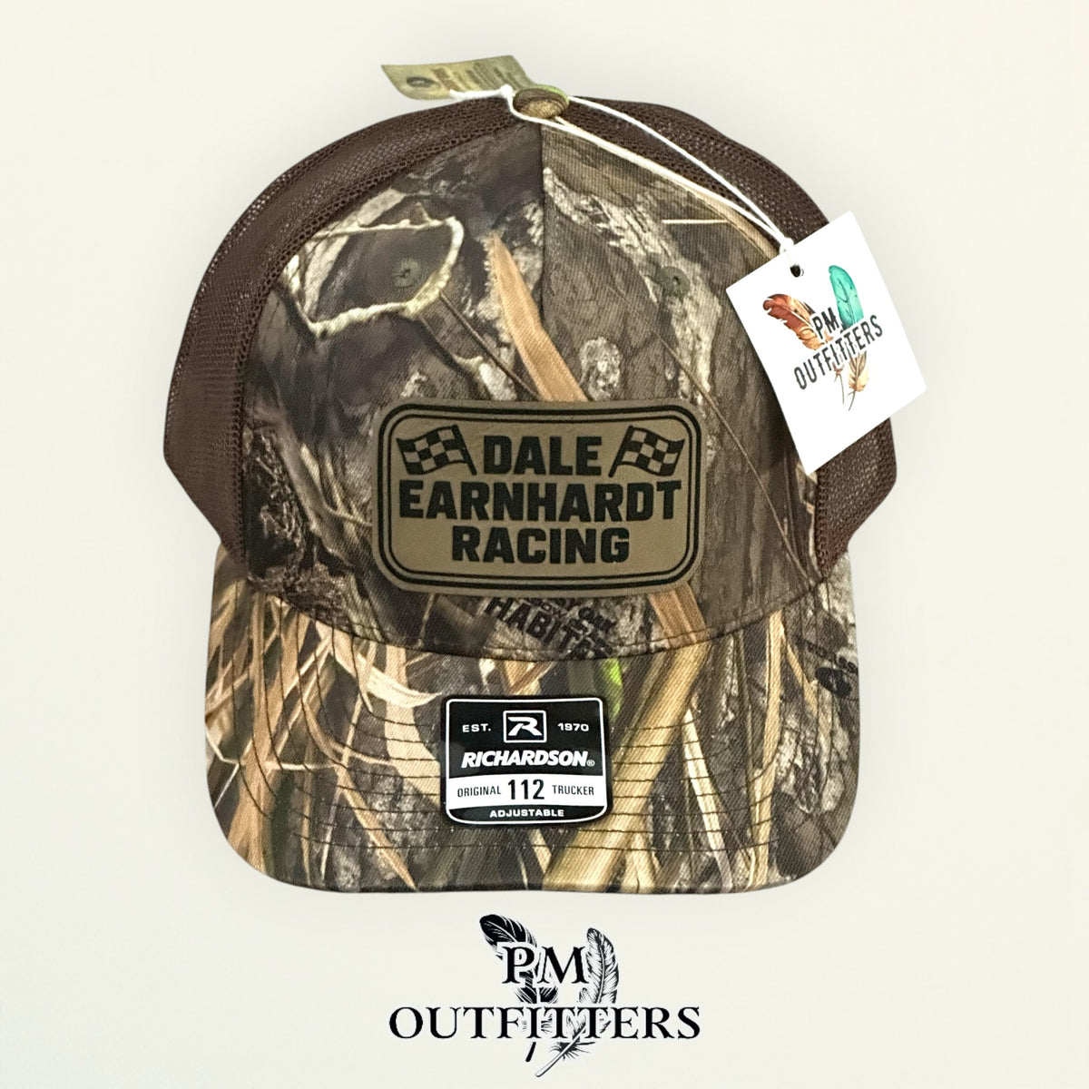 Dale Earnhardt Racing trucker hat brown mesh back Richardson 112 camo