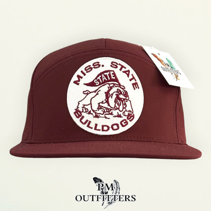 PM Outfitters Mississippi State vintage Bulldogs embroidered patch Richardson 169 maroon performance cap