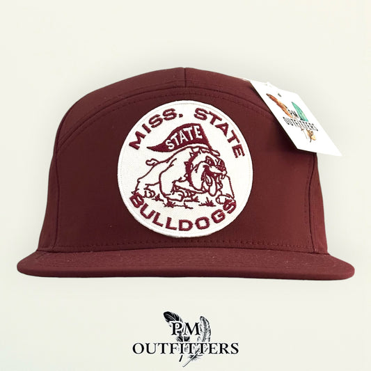 PM Outfitters Mississippi State vintage Bulldogs embroidered patch Richardson 169 maroon performance cap