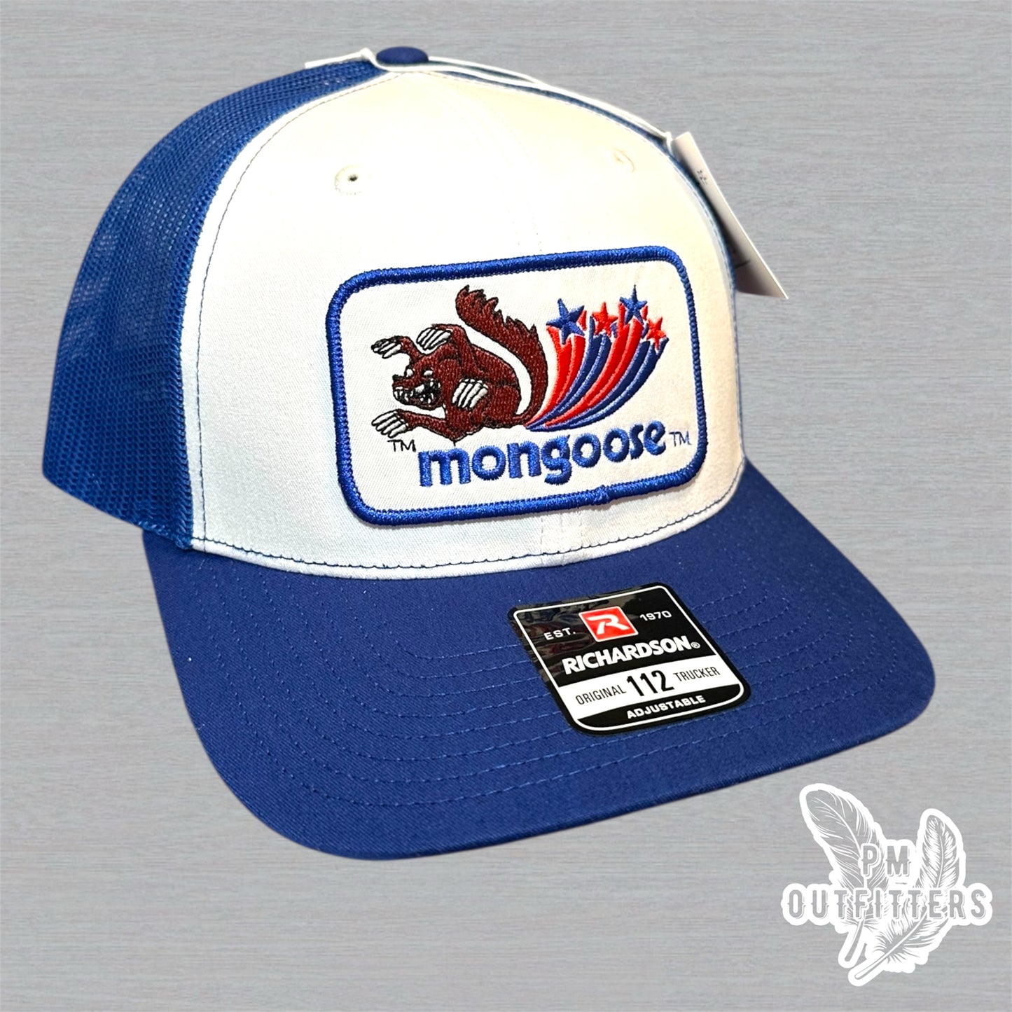 Mongoose BMX Trucker Hat - Retro Patch Richardson 112 Royal Blue White