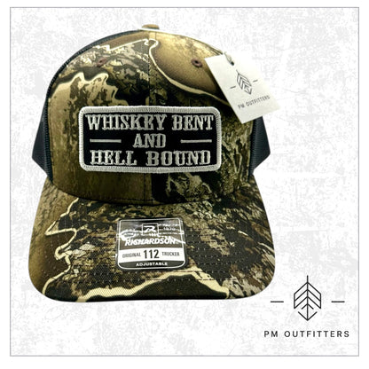 Whiskey Bent and Hell Bound Retro Realtree Excape Camo Trucker Hat