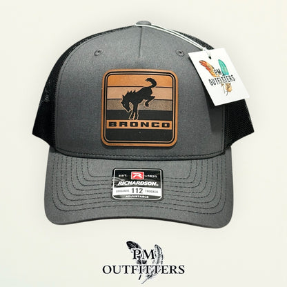 Bronco patch detail bucking horse retro stripes vegan leather