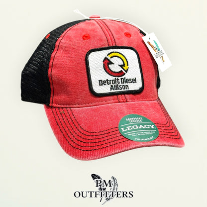 Detroit Diesel Allison Trucker Hat - PM Outfitters | Legacy Dashboard Red & Black Diesel Engine Heritage