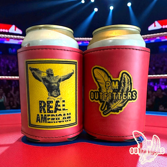 Hulkster Real American Custom Design Tribute Leatherette Koozie