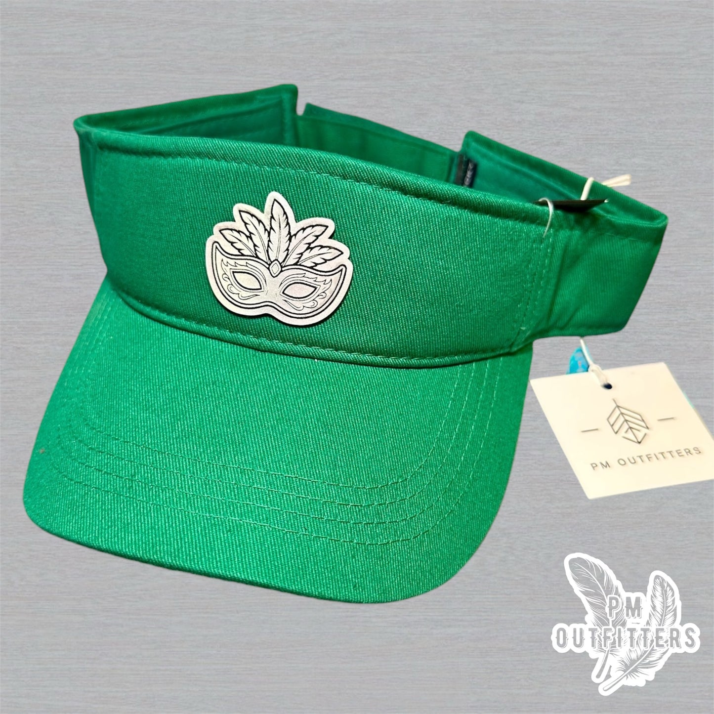 Mardi Gras Holographic Mask Visor - Green Decky 3001 Classic