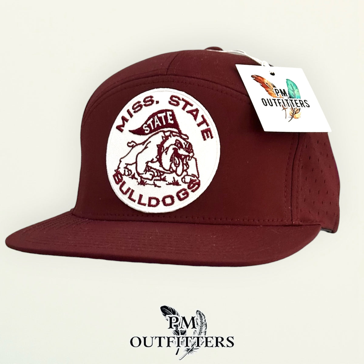 PM Outfitters Mississippi State vintage Bulldogs embroidered patch Richardson 169 maroon performance cap