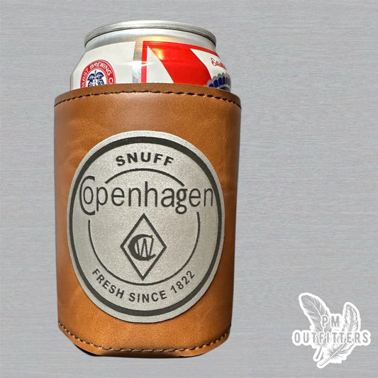PM Outfitters Custom Laser Engraved Copenhagen Snuff Premium Leatherette Can Koozie