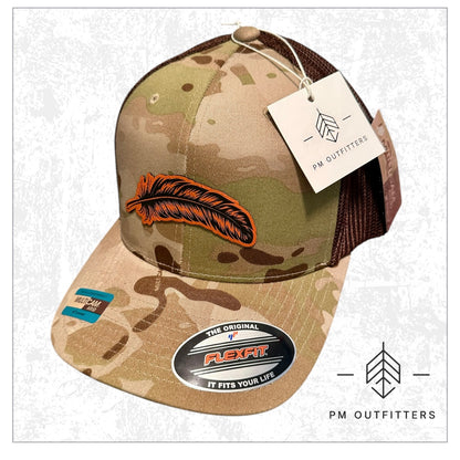 Signature Feather Camo FlexFit Trucker Hat