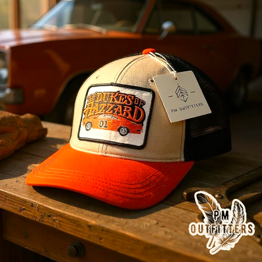 Dukes of Hazzard Retro 80s TV Show Garment Washed Trucker Hat