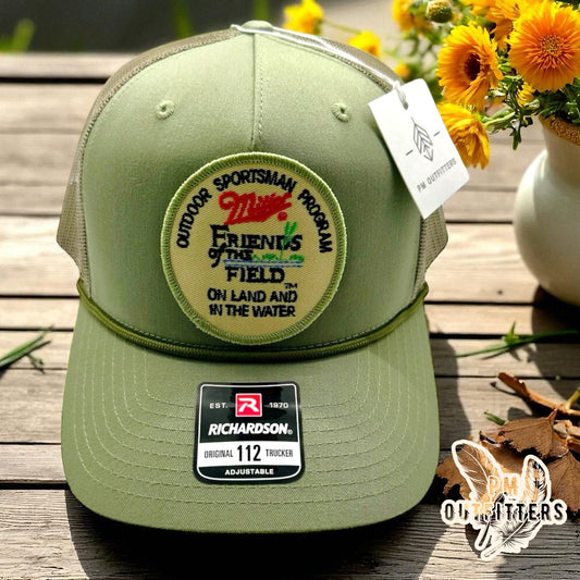 Vintage Miller Beer Friends of the Field Rope Trucker Hat