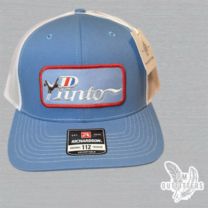 Retro Ford Pinto Trucker Hat - Columbia Blue & White Richardson 112
