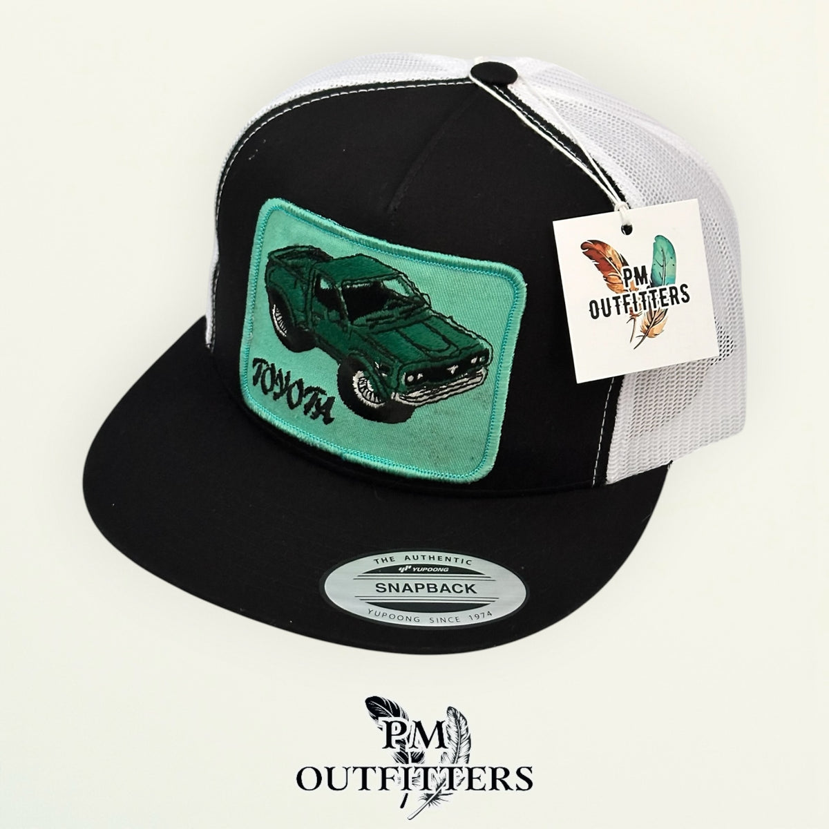 PM Outfitters vintage Toyota authentic vintage patch Yupoong 6006 black white as-is condition
