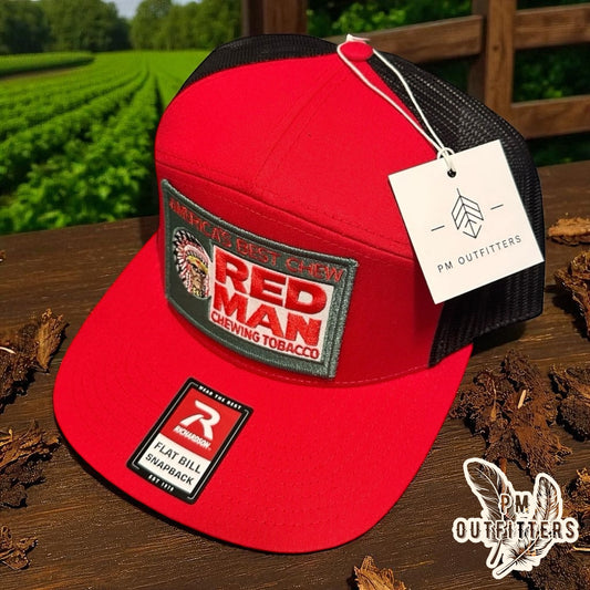 Vintage Red Man Tobacco 7-Panel Trucker Hat