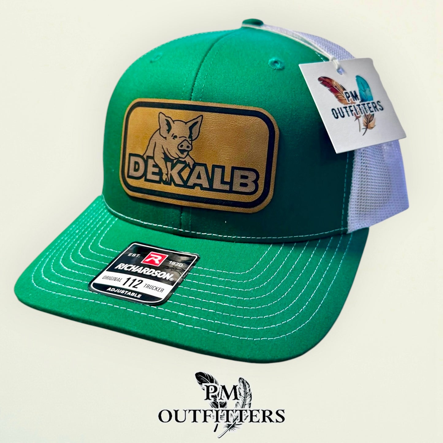 DeKalb Hog Patch Hat | Richardson 112 Kelly Green & White | Agricultural Heritage