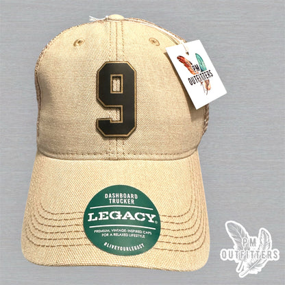 Drew Brees #9 Hall of Fame Hat - PM Outfitters Laser Engraved | Legacy Trucker Tan Saints