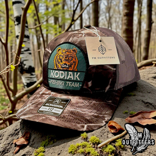 Retro Kodiak Fishing Team Patch Richardson 112 Mossy Oak Elements Trucker Hat