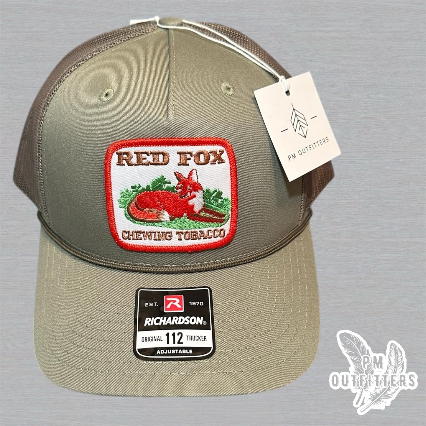 Red Fox Chewing Tobacco Trucker Hat - Loden Green Richardson 112 Rope