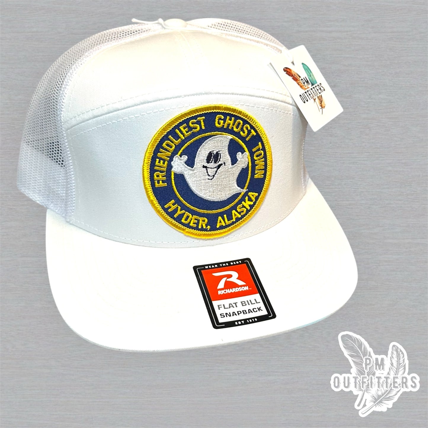 Vintage Hyder Alaska Friendliest Ghost Town Patch Trucker Hat - Richardson 168 White