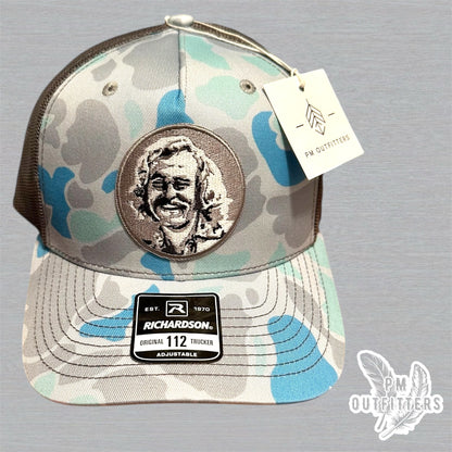 Jimmy Buffett Embroidered Patch Hat – Saltwater Duck Camo & Charcoal Richardson 112 Trucker | PM Outfitters