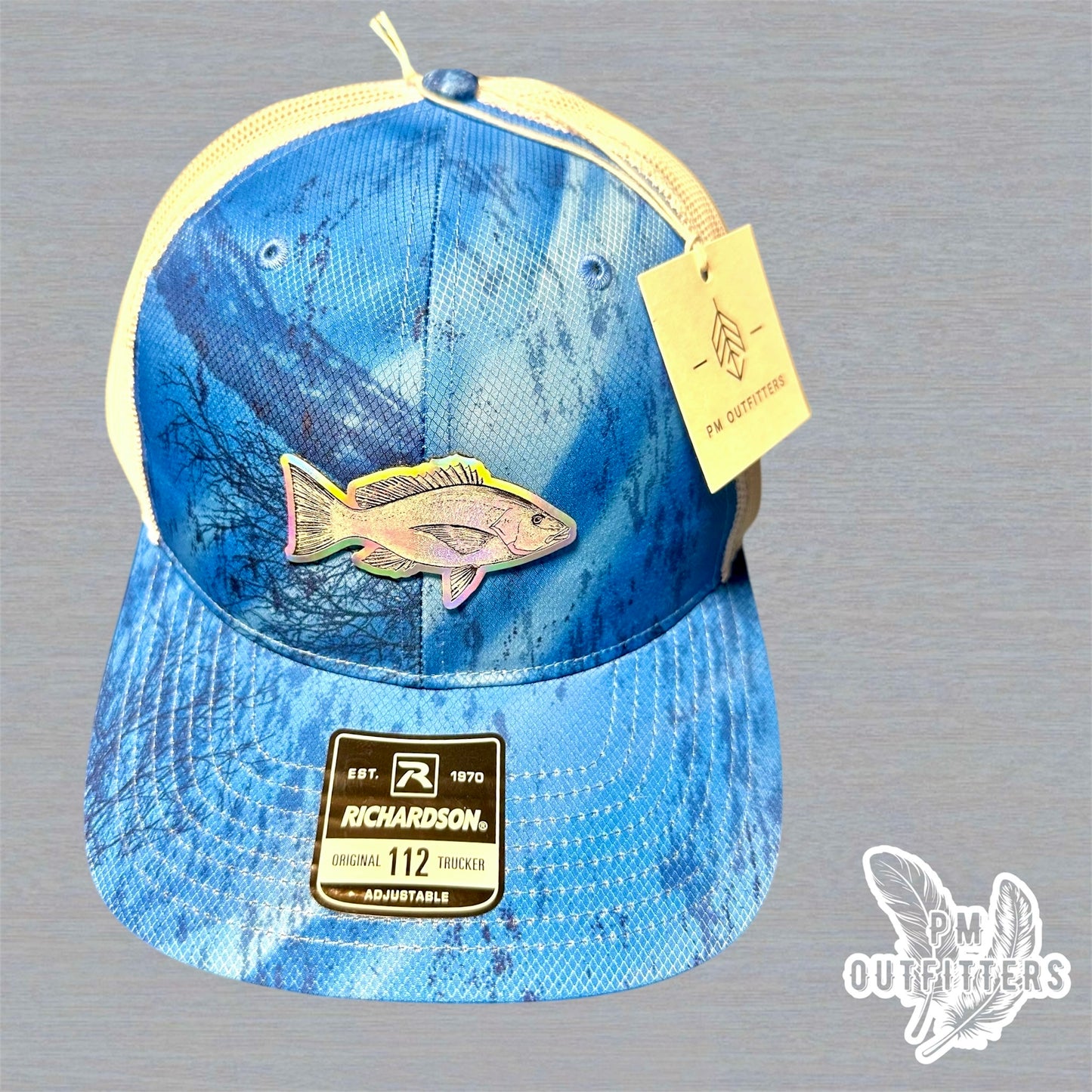 PM Outfitters Holographic Red Snapper Richardson 112 Realtree Fishing Trucker