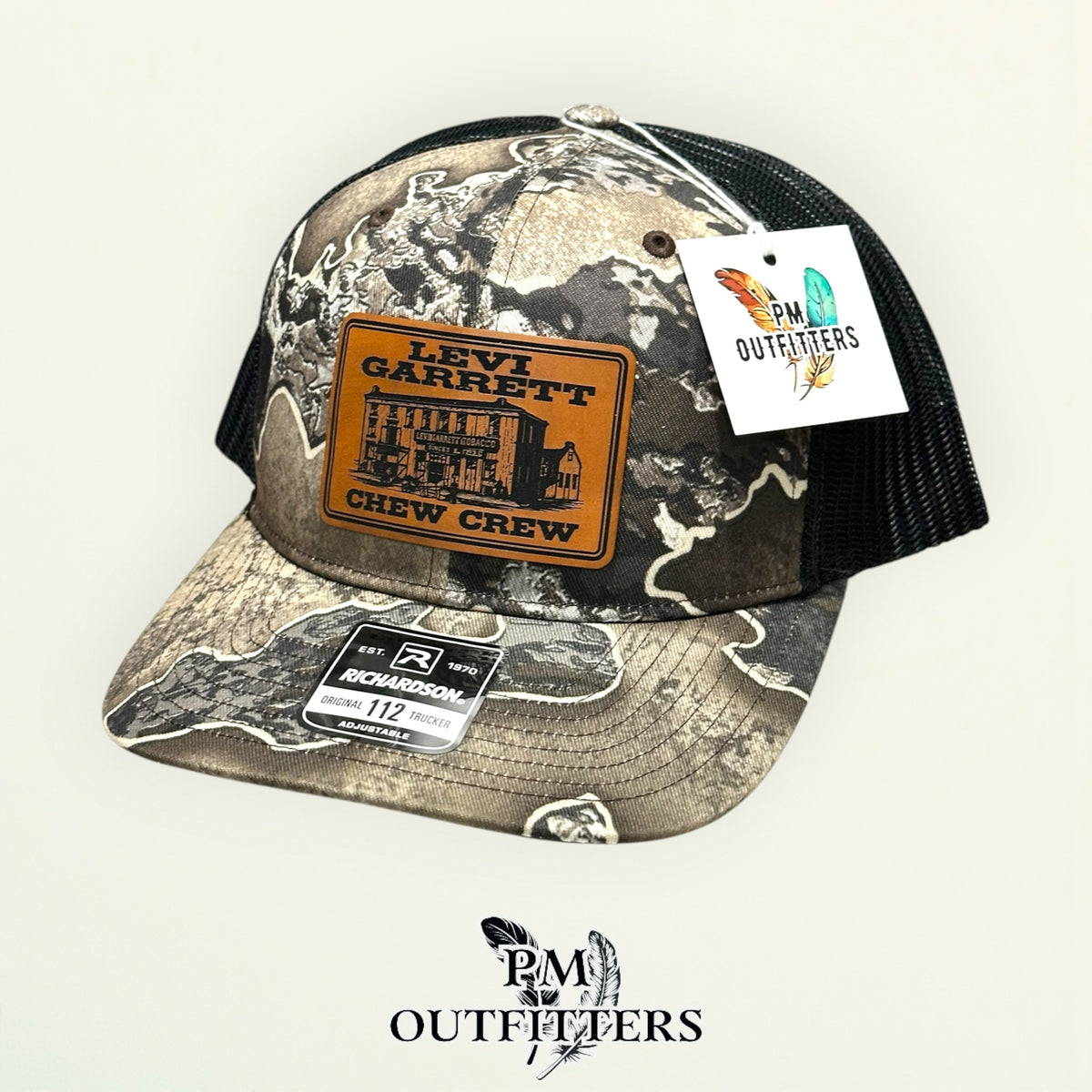 Levi Garrett Chew Crew Richardson 112 trucker hat interior tag detail