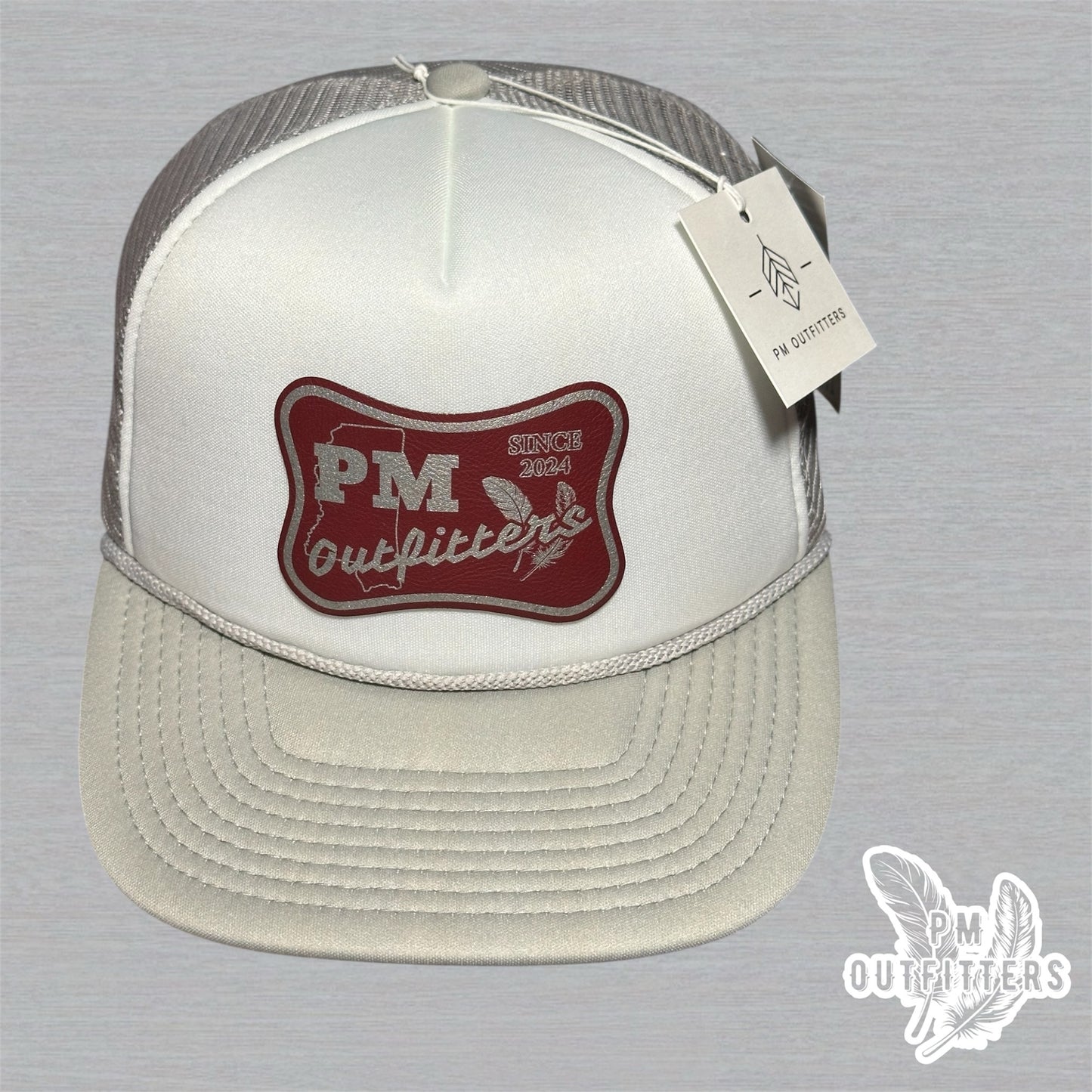 PM Outfitters Mississippi State Logo Design Foam Rope Trucker