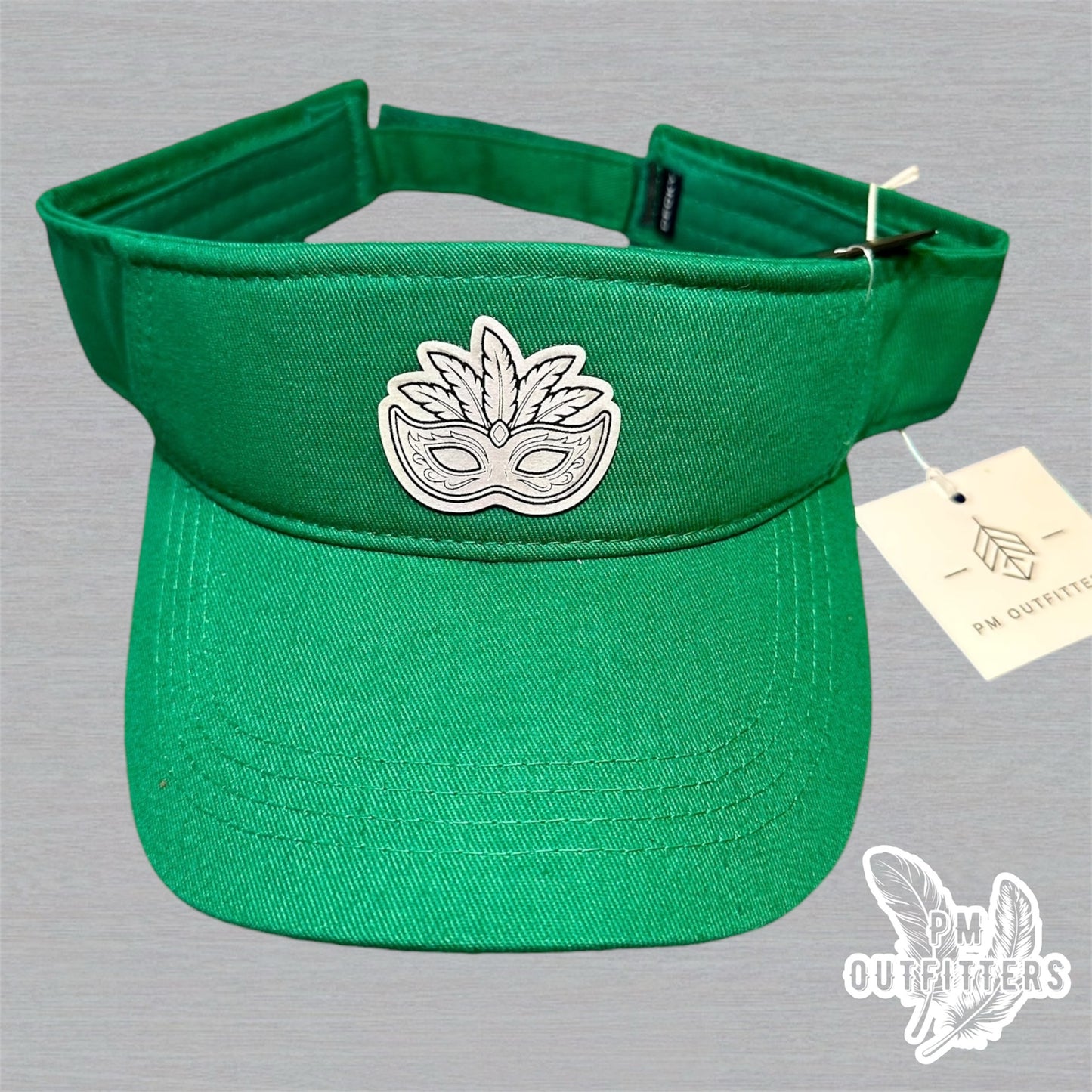 Mardi Gras Holographic Mask Visor - Green Decky 3001 Classic