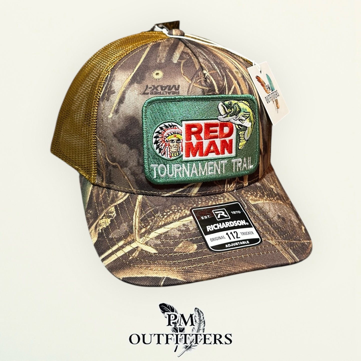 Red Man Chewing Tobacco Tournament Trail Patch Hat | Richardson 112 Realtree Max-7