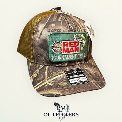 Red Man Chewing Tobacco Tournament Trail Patch Hat | Richardson 112 Realtree Max-7