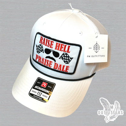Raise Hell Praise Dale Retro NASCAR Rope Trucker Hat