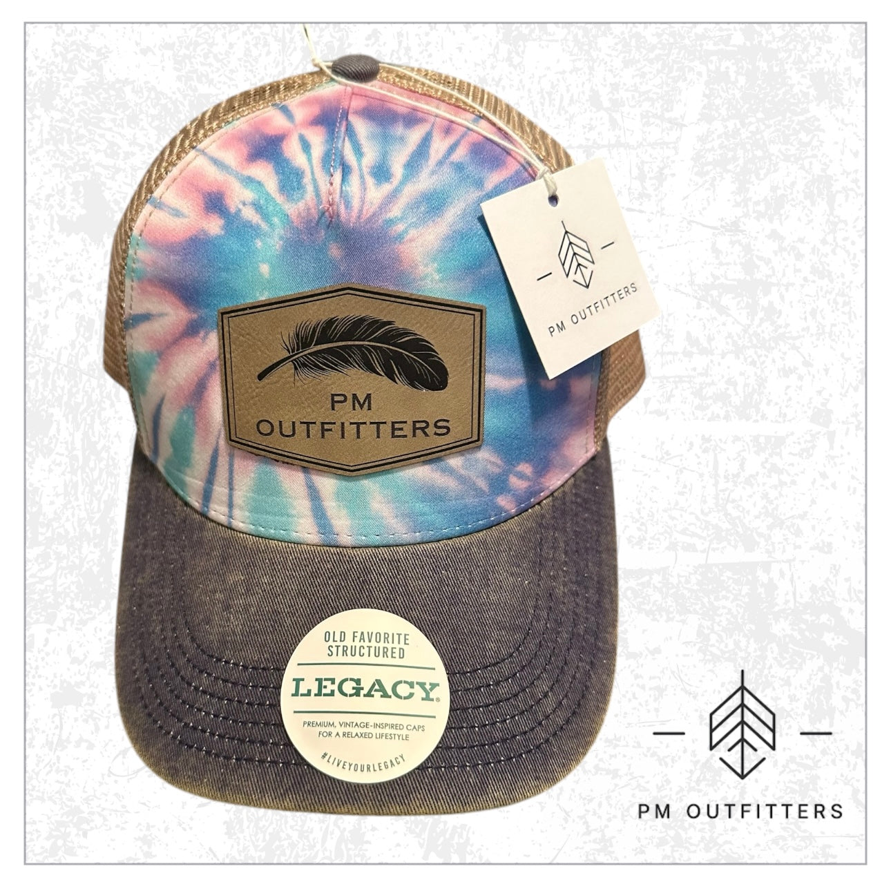 PM Outfitters Logo Tie Dye Trucker Hat