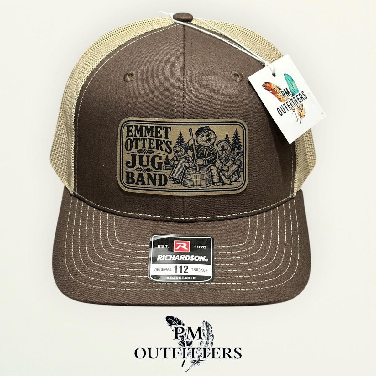 Emmet Otter's Jug-Band Christmas trucker hat tan mesh back Richardson 112