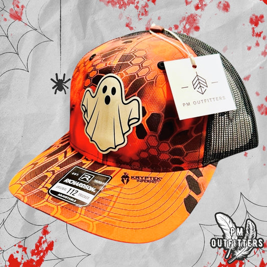 Custom Design Halloween Ghost Custom Design Richardson 112 Kryptek Inferno Trucker