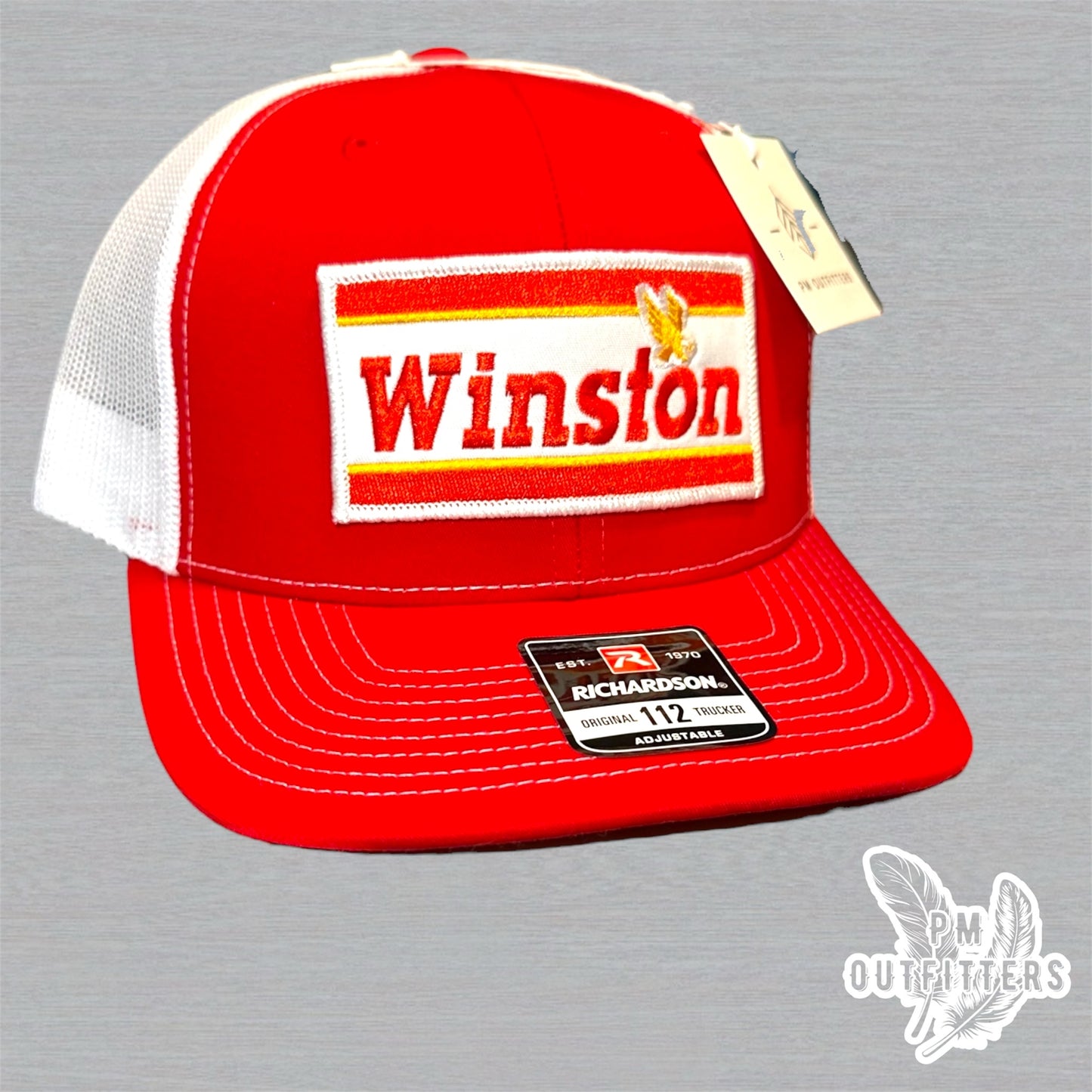 Winston Trucker Hat - Retro Patch Richardson 112 Red White