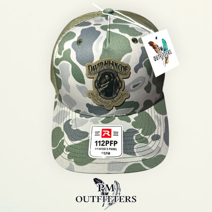 David Allan Coe trucker hat olive mesh back Richardson 112PFP camo