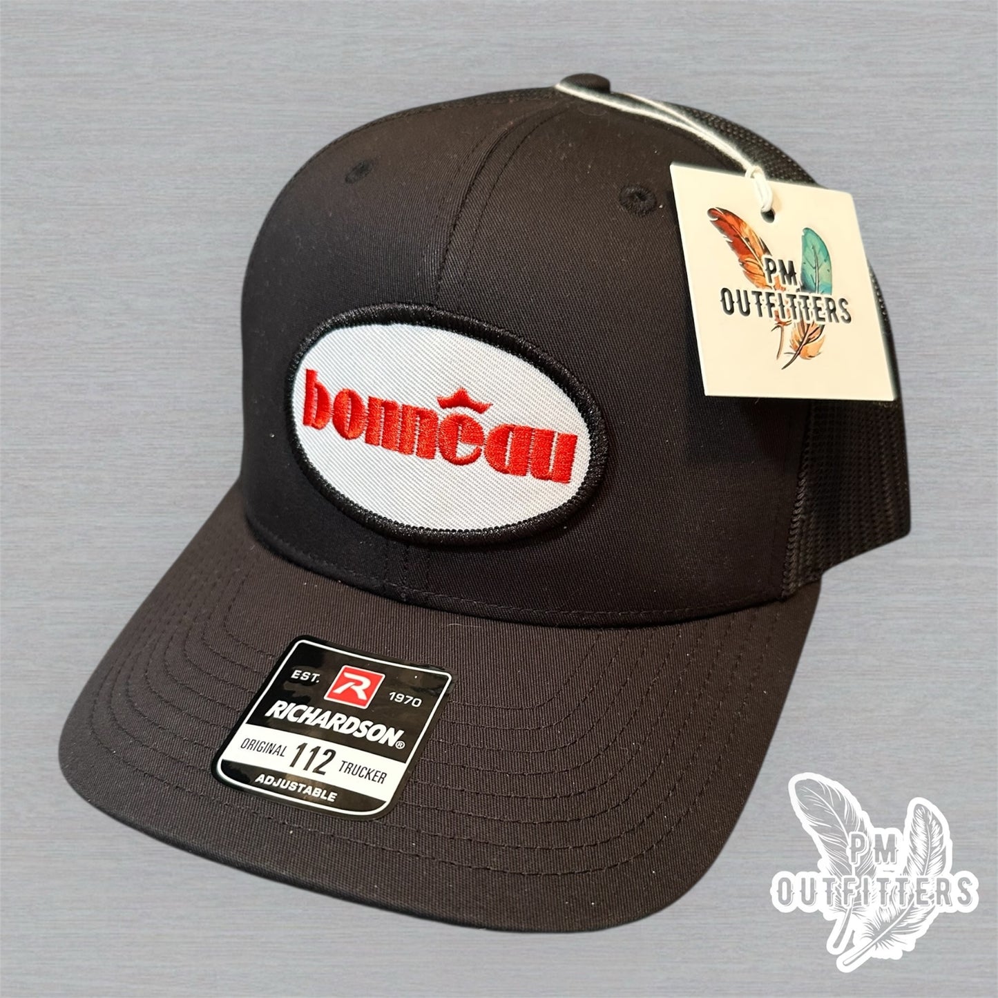 Bonneau Over the Top Trucker Hat - Lincoln Hawk Tribute Richardson 112 Black