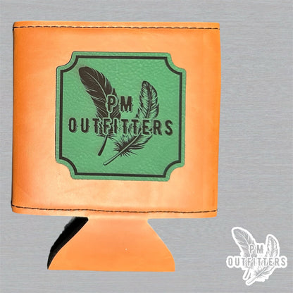 PM Outfitters Custom Laser Engraved Skoal Bandit Racing Premium Leatherette Can Cooler - Brown Koozie