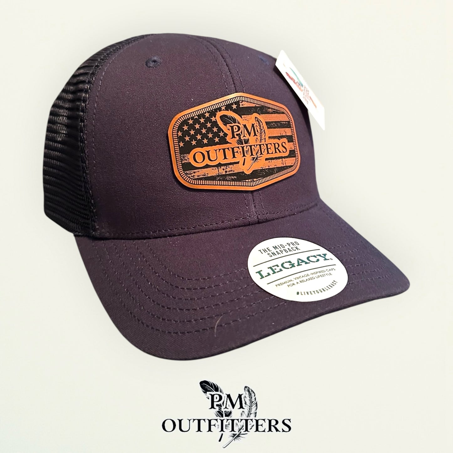 Father's Day Hat — PM Outfitters American Flag Patch | Legacy Mid Pro Navy Snapback | $25