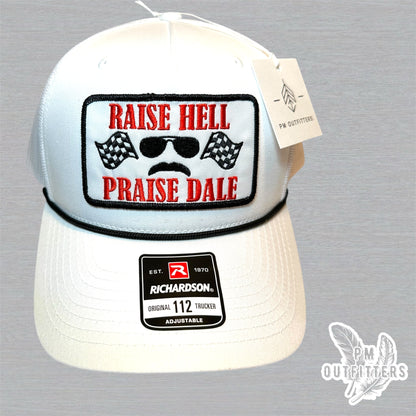 Raise Hell Praise Dale Retro NASCAR Rope Trucker Hat