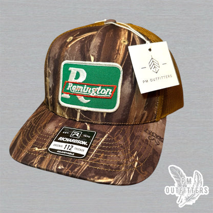Remington Firearms Vintage Patch Trucker Hat - Richardson 112 Realtree Max-7 Camo