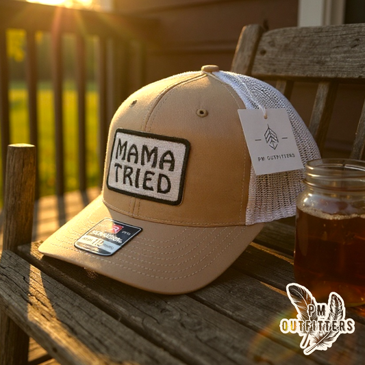 Mama Tried Retro Embroidered Patch Trucker Hat