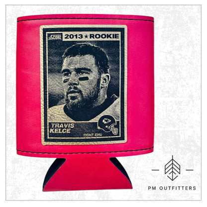 Travis Kelce Rookie Card Leatherette Koozie