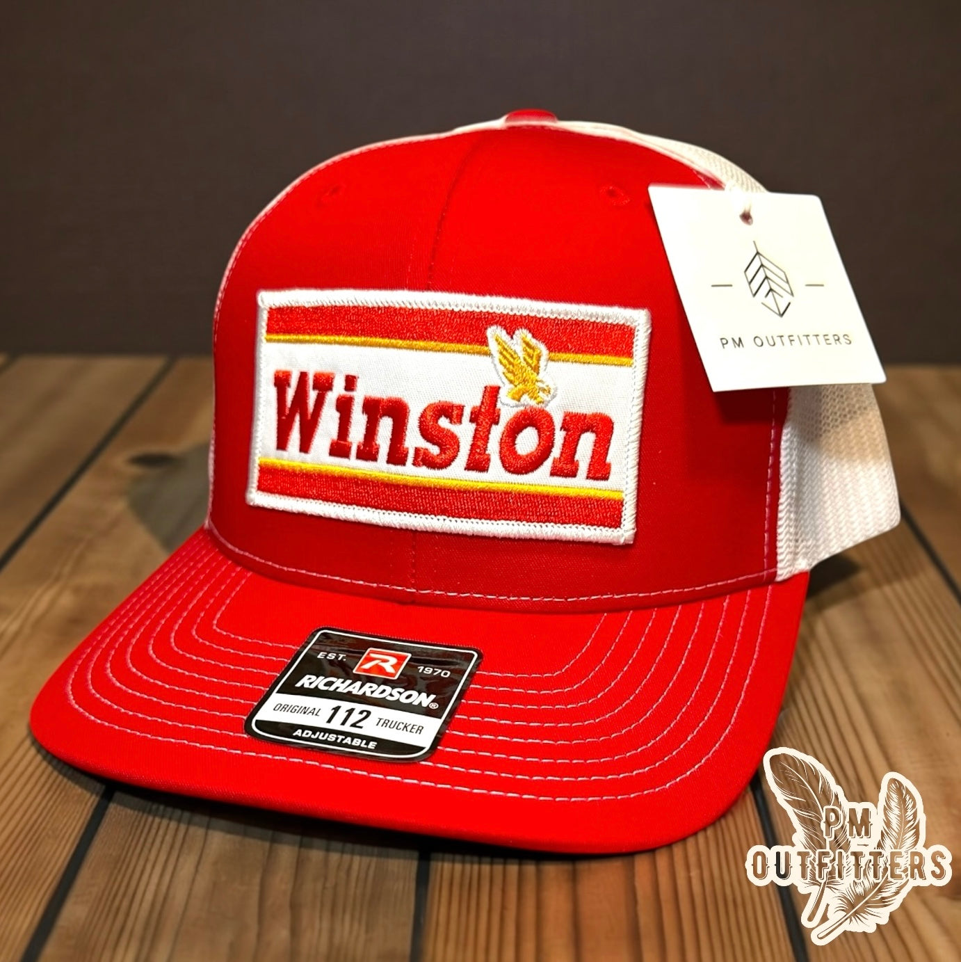 Winston Trucker Hat - Retro Patch Richardson 112 Red White