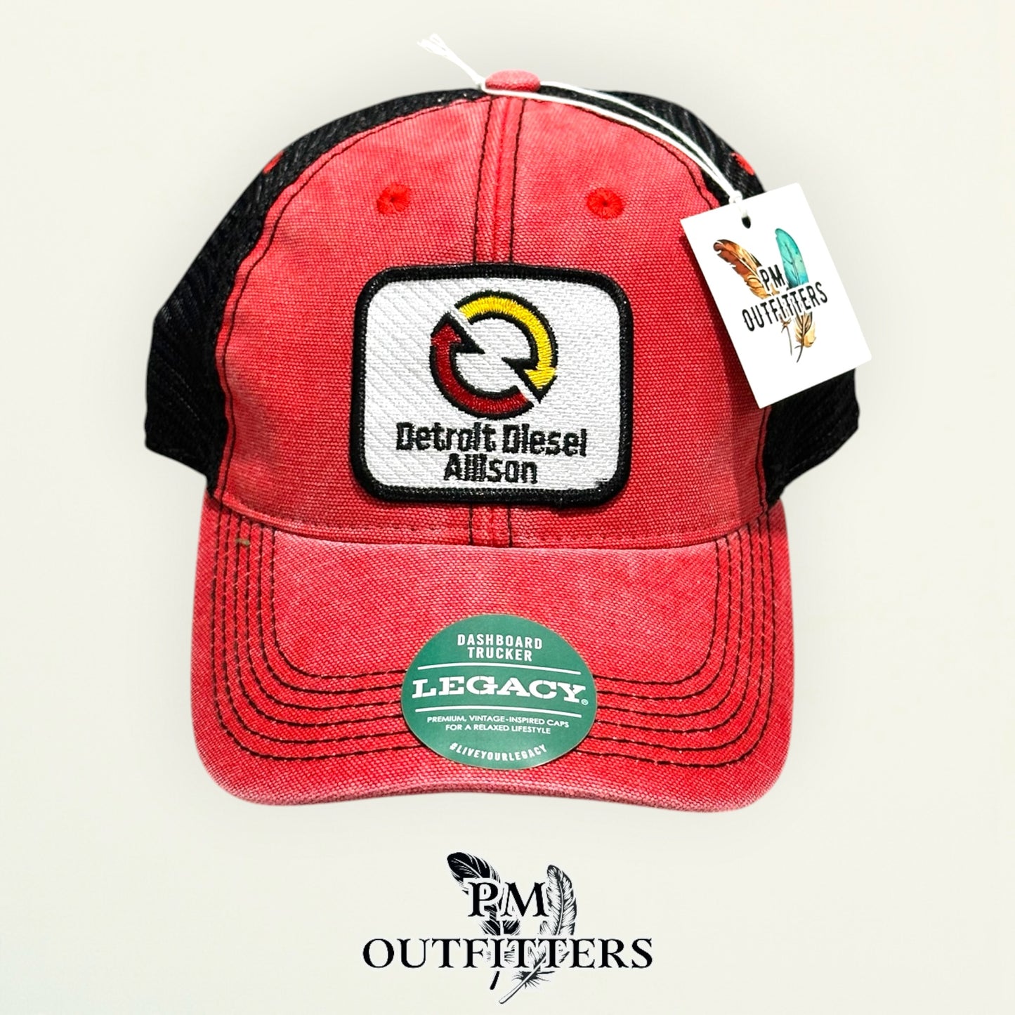 Detroit Diesel Allison Trucker Hat - PM Outfitters | Legacy Dashboard Red & Black Diesel Engine Heritage