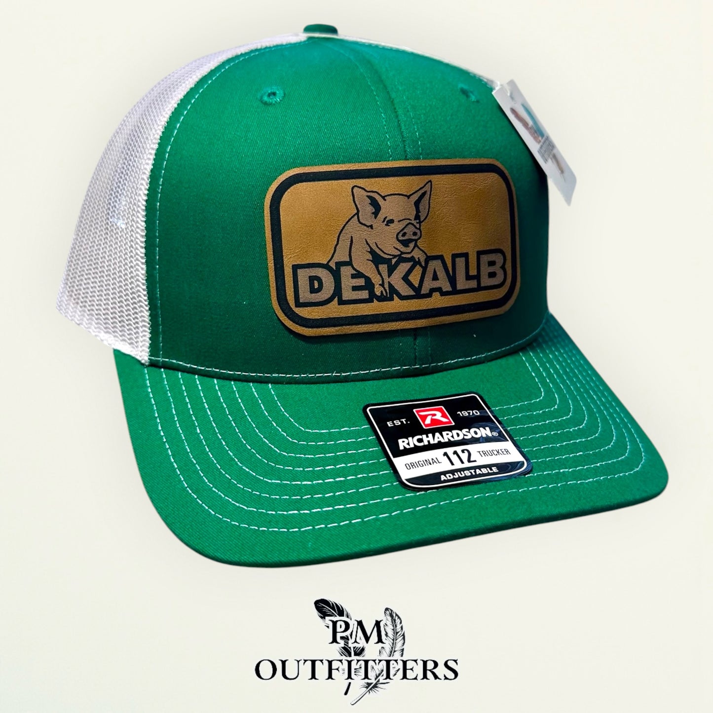 DeKalb Hog Patch Hat | Richardson 112 Kelly Green & White | Agricultural Heritage