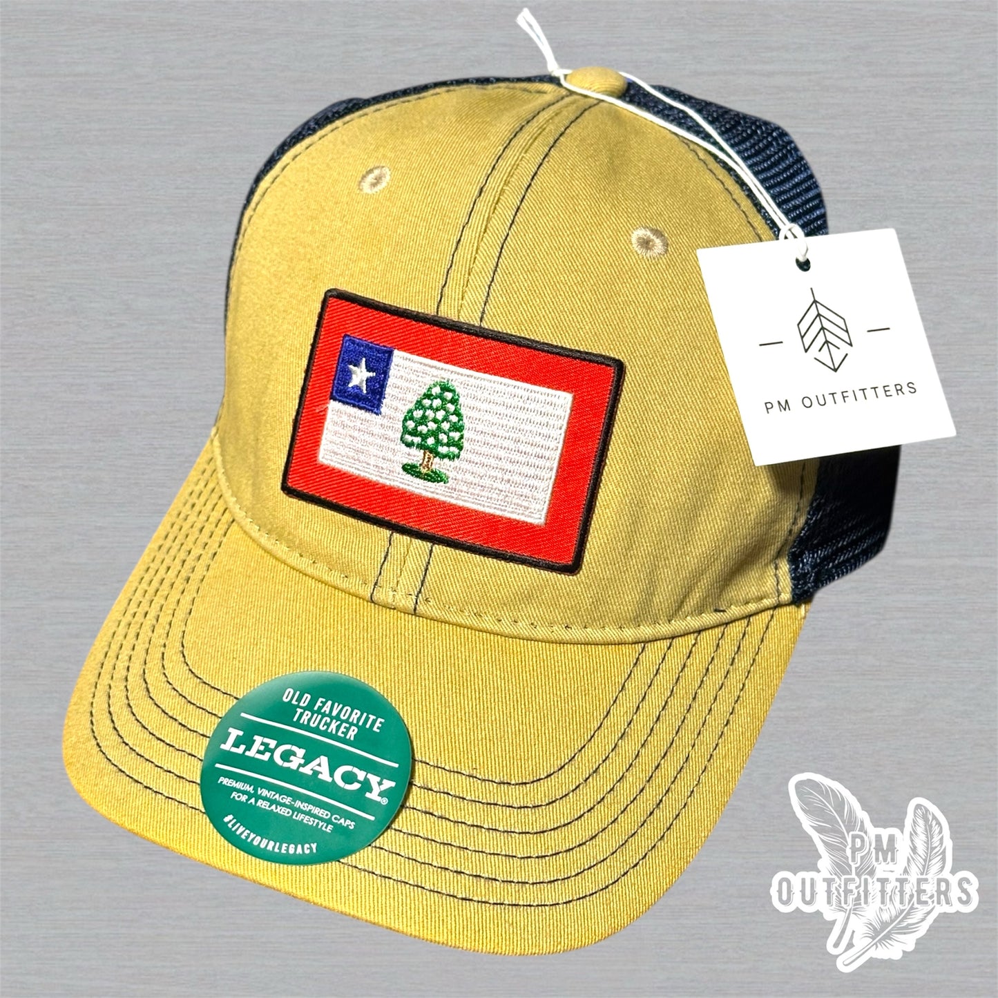 Retro 1861 Mississippi State Flag Patch - Khaki & Navy Legacy Trucker Hat