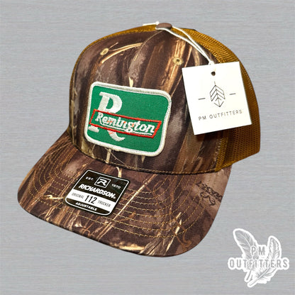 Remington Firearms Vintage Patch Trucker Hat - Richardson 112 Realtree Max-7 Camo