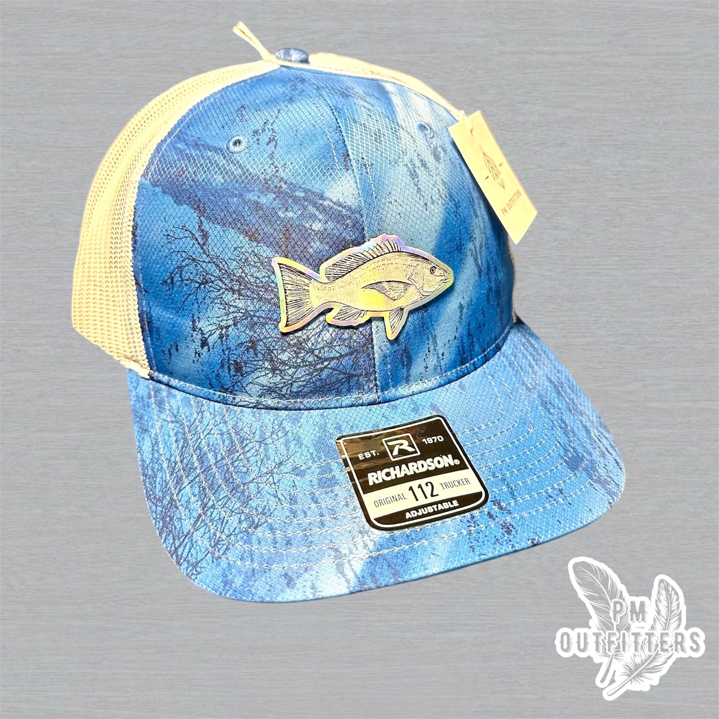 PM Outfitters Holographic Red Snapper Richardson 112 Realtree Fishing Trucker